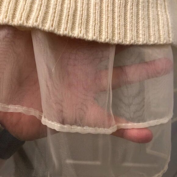 Military Hippie NWT Women's Cable Knit Sweater Layered Cream S/M Jazzy Cozy - Picture 7 of 11